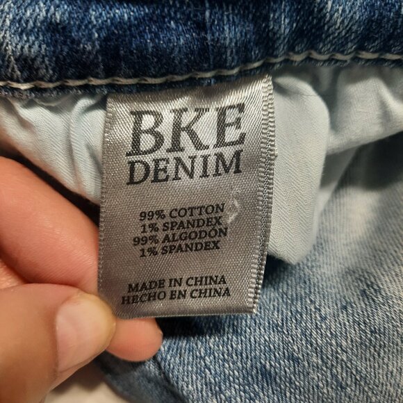 BKE Denim Jake Mens Straight Leg Jeans 31R Dark Wash Blue Classic Casual Denim - Picture 4 of 7